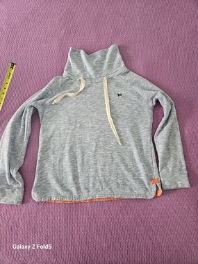 Heather Gray Kids Cowl Neck Pullover Hoodie with Drawcord